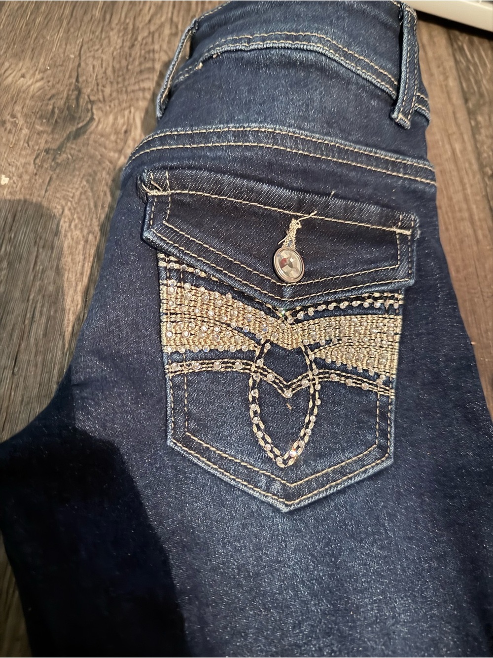 Zipper Flare Wide-Leg Jeans in Dark Blue by Zipperatica - Picture 4 of 5